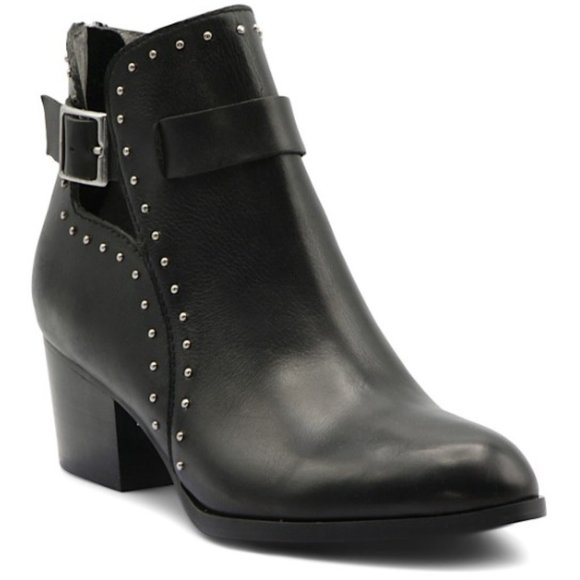 Adrienne Vittadini RANNO Studded Leather Moto Boot - Picture 1 of 4